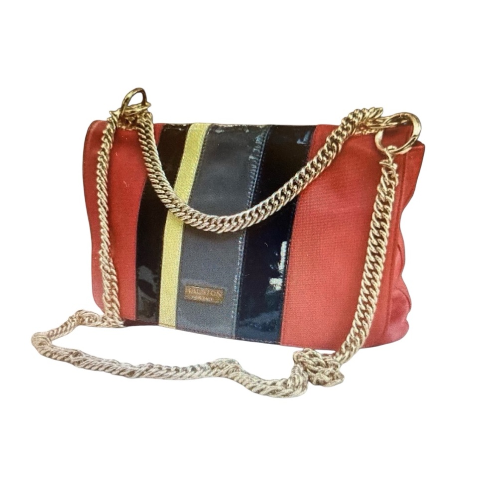 HALSTON HERITAGE | Colorblock Patent Leather Chain Shoulder Bag